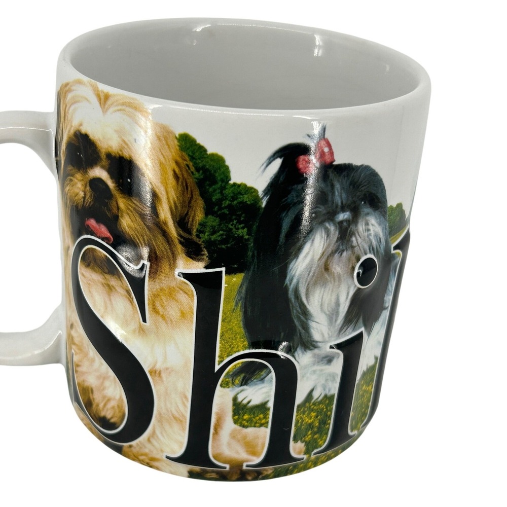 Americaware Shih Tzu Dog Coffee Mug 2007 Ceramic Wrap Around Photo Tea Cup White